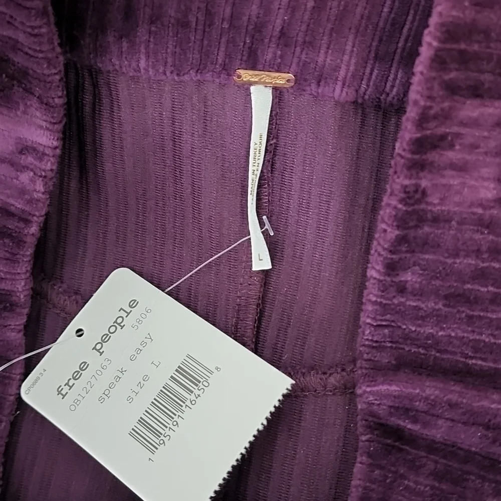 NWT Free People Roxy Purple Ribbed Pencil Midi Skirt Large - Picture 10 of 10